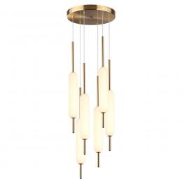 Odeon light 4794/72L PENDANT ODL21 357 бронзовый/белый Подвес LED 72W REEDS  - 1 купить